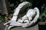 Baby Angel Statue In The Graveyard Of The Maria Hilf Pilgrimage Stock Photo