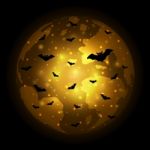 Halloween Flying Bat World Globe Earth Background Stock Photo