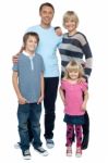 Happy Family With Cheerful Children Stock Photo