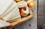 Many Breads On Tray Stock Photo