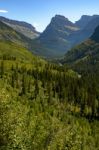 Scenic View Of Glacier National Park Stock Photo