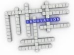 3d Image Innovation Issues Concept Word Cloud Background Stock Photo