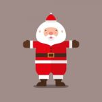 Cute Big Fat Santa Claus Flat Design Stock Photo