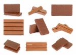 Chocolate Wafer Isolated On The White Stock Photo