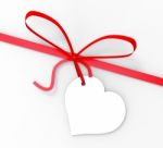 Gift Tag Shows Greeting Card And Blank Stock Photo