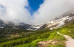 Iceberg Lake Trail, Glacier National Park Stock Photo