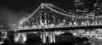 Story Bridge In Brisbane. Black And White Stock Photo