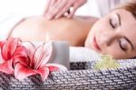 Woman Getting Massage Stock Photo