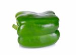 Green Paprika Isolated On The White Background Stock Photo