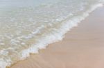 Soft Wave Of The Blue Ocean On The Seashore Of Thailand Stock Photo