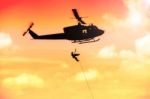 Silhouette Tansportation Helicopter Stock Photo