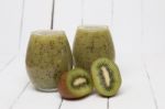 Fresh Homemade Juice Of Kiwi Stock Photo