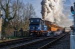 Bluebell Leaving Sheffield Park Station Stock Photo