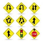 Doodle Traffic Signs Illustrator Stock Photo