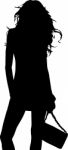 Silhouette Of Fashion Girl Stock Photo