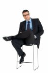 Sat Businessman Stock Photo