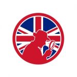 British Private Investigator Union Jack Flag Icon Stock Photo
