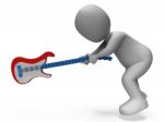 Angry Aggressive Guitarist Smashing Guitar Shows Rocker Rock Mus Stock Photo