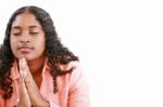 Praying young Woman Stock Photo