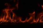 Beautiful Fire Flames On Black Background Stock Photo