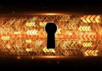 Technology Digital Future Abstract Cyber Security Keyhole Binary Stock Photo