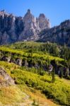 Scenic View Of Glacier National Park Stock Photo