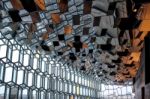 Interior View Of The Harpa Concert Hall In Reykjavik Stock Photo