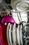 Dishwasher After Cleaning Process - Shallow Dof Stock Photo