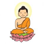 Illustration Of Cute Young Monk Cartoon Stock Photo