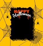 Halloween Background With Spider Web Stock Photo