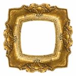 Gold Square Picture Frame Stock Photo