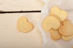 Heart Shaped Shortbread Valentine Cookies Stock Photo