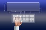 Hand On Keyboard Stock Photo