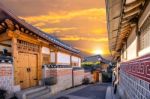 Bukchon Hanok Village,traditional Korean Style Architecture In Seoul,korea Stock Photo