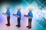 3d People Showing The Business Aims Stock Photo