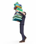 Businessman Carrying Books Represents Help Studying And Schooling Stock Photo