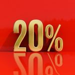 20 Percent Sign Stock Photo