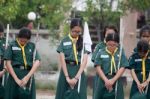 Student 11-12 Years Old, Scout Assembly, Teepangkorn Scout Camp In Samut Sakhon Thailand Stock Photo