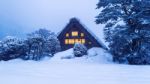 Shirakawa-go Village In Winter, Unesco World Heritage Sites, Japan Stock Photo