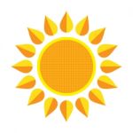 Sun On White Background.  Illustration Stock Photo