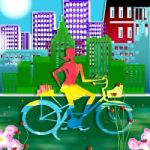 Girl On Bicycle Stock Photo