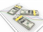 Us Dollar On Financial Graph Stock Photo