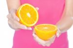 Fruit In Woman's Hand Stock Photo