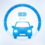 Electric Car And Electrical Charging Station Symbol Icon Stock Photo