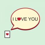  I Love You Speech Bubble With Tablet Stock Photo