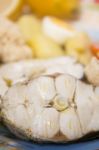 Hake Fish With Cauliflower And Potatoes Stock Photo