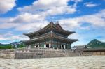 Gyeongbokgung Palace And Blue Sky In Spring, Seoul In South Korea Stock Photo