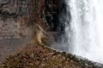 Beautiful Background With The Niagara Falls And The Rocks Stock Photo