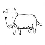 Cow Doodle Hand Drawn Stock Photo