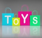 Toys Bags Shows Retail Shopping And Buying Stock Photo